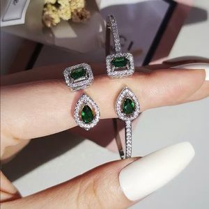 Emerald Double Stone Ring